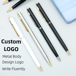 Customized Luxury Premium Novelty Gift Metal Ballpoint <b>Pen</b> Laser Engraved Logo Body Black/Blue Ink 1.0mm Tip Promotional - Product Image 1