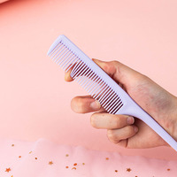 Peigne à queue de rat en plastique incassable, grande taille, coloré, pour la séparation des cheveux, vente en gros pour supermarchés