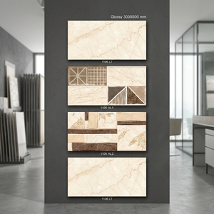 Offre Spéciale de Dubaï 30x60cm 300x600mm Poli Gris Céramique Décoratif 12x24 Carreaux Muraux Meilleure Qualité Fabriqué en Inde - Product Image 3