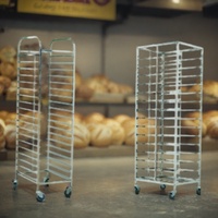 Boulangerie un hôtel fournitures étagère cuisine 60x40 plateaux de four commercial en acier inoxydable alimentaire moule à pain refroidissement rack chariot pour la cuisson