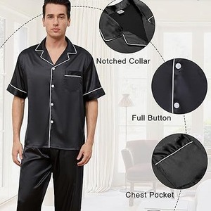 All'ingrosso primavera ed estate <span class=keywords><strong>da</strong></span> <span class=keywords><strong>uomo</strong></span> a maniche corte in seta di ghiaccio Casual Set pigiama per la casa - Product Image 2