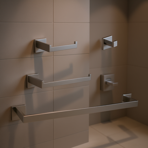 Modern Bathroom <b>Hardware</b> Set Stainless Steel Nickel Finish 4 Piece For Home Use - Product Image 2