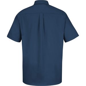 Chemise habillée décontractée à coupe ajustée pour hommes 100% coton texture lin imperméable manches courtes 3XL 6XL contraste tissé disponible rouge - Product Image 2