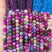 Perles rondes en vrac de jade Dong Ling mat rose pâle naturel, pour la fabrication de bijoux, bracelets et colliers DIY, vente en gros