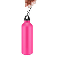 Bouteille d'eau de sport réutilisable en aluminium noir mat, logo unique imprimé personnalisé 1l, ml