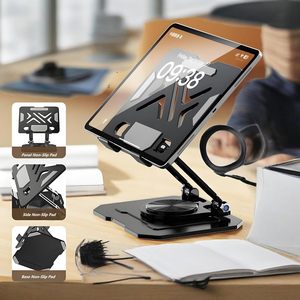 Soporte para tableta <span class=keywords><strong>iPad</strong></span>, soporte de escritorio, aleación de aluminio, varilla doble, ajustable, giratorio, plegable, independiente, Compatible con 4,7-16,5 pulgadas - Product Image 4
