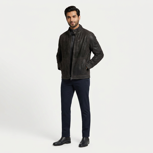 OEM Design <b>Men</b> Stylish Cowhide Authentic <b>Leather</b> <b>Jacket</b> Custom Design and Embroidery Comfortable Soft <b>Leather</b> <b>Jacket</b> for <b>Men</b> - Product Image 1