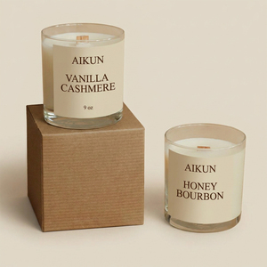 AIKUN, Fabricante OEM ODM, Suministra Velas Aromáticas de Cera de Soya Natural en Frascos de Vidrio, Control de Calidad Estricto, Larga Duración, para Decoración del Hogar y Regalos - Product Image 1