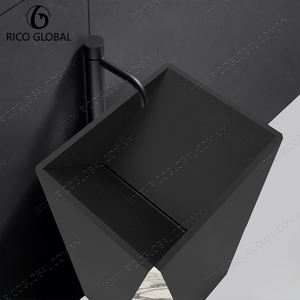 Lavabo de Pedestal Moderno para Baño de Apartamento, con Empalmes de Piedra Natural, Marca OEM, Hecho en Malasia, para Interiores Contemporáneos - Product Image 2