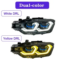 Nouveau pour BMW Série 3 F30 F35 2013-2018 : Ensemble de phares à LED modifiés avec lentille, feux de jour bicolores, Plug and Play, phare avant de voiture
