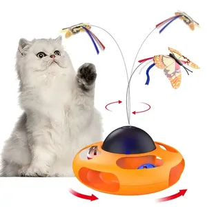 Giocattoli per gatti personalizzati Teaser Butterfly Interactive Cat Toys farfalla automatica a 360 gradi rotante giocattolo interattivo per gatti