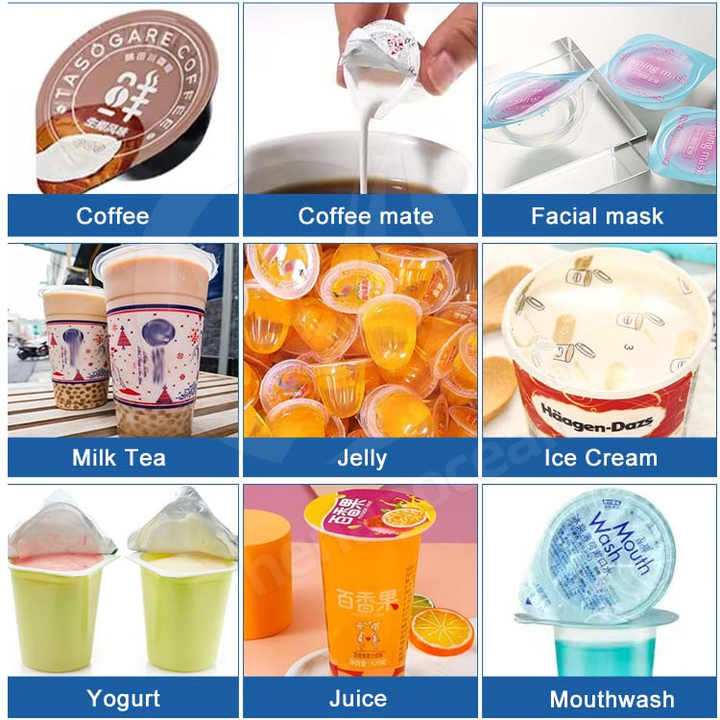 OCEAN Automatic Pudding Mesin Cream Cup Fill Seal Machine Yogurt Juice ...