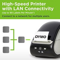 Imprimante d'Étiquettes à Codes-Barres DYMO LabelWriter 550 Turbo Thermique Direct Durable et Polyvalente avec Reconnaissance Automatique d'Étiquettes En Stock