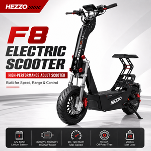 สกู๊ตเตอร์สมรรถนะสูง 15000w ระบบกันสะเทือนคู่ สำหรับขับขี่ออฟโรด ระยะทางไกล 100 กม. ยางขนาด 16 นิ้ว กำลังขับขีดสุด - Product Image 1