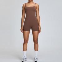 Une pièce Yoga Shorts Combinaisons Dos Nu Activewear Gym Yoga Jumpsuit Femmes