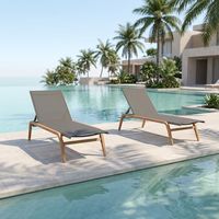 Chaise longue d'extérieur DWOO KD avec cadre en fer, dossier réglable, chaise longue inclinable