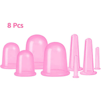 Ensembles de ventouses personnalisées avec logo, en silicone, anti-cellulite, ventouses de massage à aspiration sous vide, ensembles de ventouses pour le visage et le corps