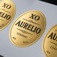 Étiquettes adhésives métalliques or brossé pour emballages de détail haut de gamme, emballage de parfum personnalisé écologique de forme sur mesure