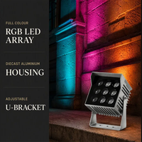 Projecteur mural LED RGB à changement de couleur en aluminium moulé sous pression étanche pour façade de bâtiment, extérieur d'hôtel, opéra