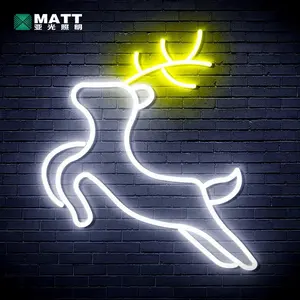 Matt bán buôn tùy chỉnh Hươu đầu Neon dấu hiệu động vật neon ánh sáng giáng sinh dẫn dấu hiệu lễ hội quà tặng cho phòng ngủ tường Đảng tổ chức sự kiện trang trí nội thất