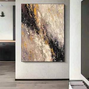 Peinture murale moderne de luxe, grande taille, peinte à la main, décoration pour la maison, l'hôtel, le salon, toile abstraite, peinture à l'huile texturée 3D encadrée - Product Image 4