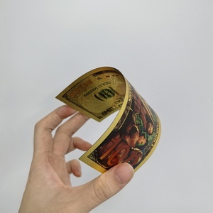 Benutzer definierte kostenlose Versand Fans Geschenks ammlung US Star Kunststoff Goldfolie überzogene Banknote 100 Dollar Banknote - Product Image 6