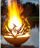 Sphère de feu en acier Corten robuste personnalisé fait à la main sphère creuse décoration Camping feu de camp boule de feu à vendre