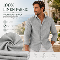 Tissu en lin teint en fil, nouveau modèle de luxe léger, à rayures, pour vêtements, textiles en lin pur
