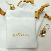Petite pochette promotionnelle à cordon pour boucles d'oreilles Logo personnalisé Emballage de sac à bijoux en daim