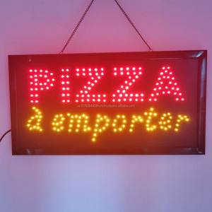 French pizza takeout LED billboard indoor hanging display <b>board</b> shop window sign directional sign decorative <b>light</b> luminous sign - Product Image 1