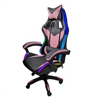 Chaise de jeu RGB en cuir PU ergonomique avec massage lombaire, directement de l'usine, pour usage domestique