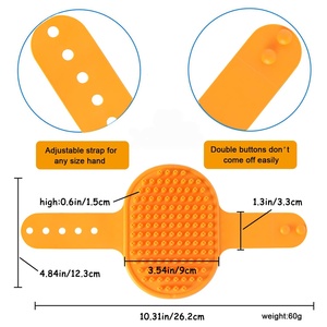 Brosse de massage apaisante et nettoyante pour animaux de compagnie (chats et chiens) avec poignée réglable en caoutchouc, pour le bain et le shampoing, prix d'usine - Product Image 2