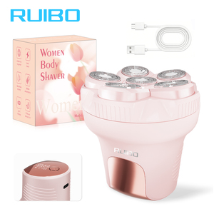 Rasoir électrique indolore pour <span class=keywords><strong>femme</strong></span>, 6 têtes flottantes, rasoir magnétique, étanche, utilisation humide et sèche, tondeuse sans fil, rasoir à double vitesse - Product Image 1