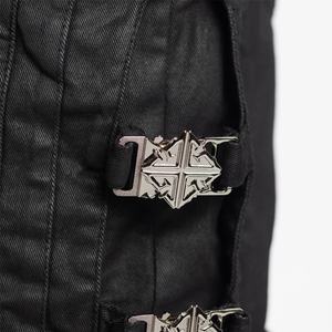 กางเกงยีนส์ทรงคาร์โก้แบบถอดได้ แต่งโลโก้ตามสั่ง แฟชั่นใหม่สำหรับผู้ชาย แต่งโลหะสไตล์ Y2K ทรงหลวม - Product Image 4