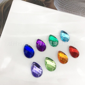 Strass acryliques en forme de goutte d'eau, 16 facettes, perles dispersées pour la fabrication de bijoux et décorations DIY - Product Image 2