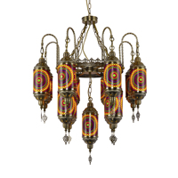 Lampes suspendues de galvanoplastie en bronze bohème de style turc matériel de haute qualité nouveau lustre en vitrail de conception