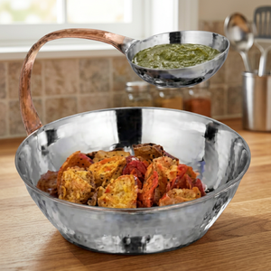 Ensemble de bols ronds en acier inoxydable de qualité supérieure pour chips et trempettes, plateau Tawa et saladiers – Prix avantageux pour servir les entrées - Product Image 2