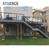 XIYATECH bonne qualité en acier inoxydable tuyau carré garde-corps en verre conception de gril de balcon