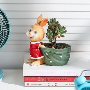Pot de fleurs créatif en résine en forme de petit animal, style dessin animé coréen, lapin mignon, pour plantes succulentes et vertes, super mignon pour la table - Product Image 4