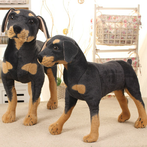 Hete Aanbieding Dobermann Zachte Puppy Pluche Speelgoed Schattig Hond Knuffeldier PP Katoen Superzacht Pluche voor Stressverlichting Bruiloften Wasbaar - Product Image 4