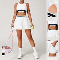 Logo personnalisé, ensemble de jupes plissées à séchage rapide et de débardeurs, tenue de sport décontractée pour entraînement de fitness et de tennis, ensemble 2 pièces pour femmes