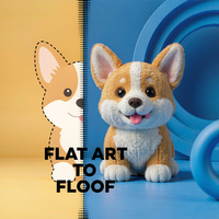 Peluche personnalisée de haute qualité, design animalier, adorable chien Corgi en peluche, basé sur un croquis artistique pour une poupée de personnage IP