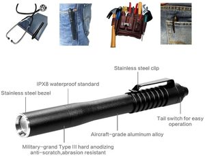 Mini lampe de poche tactique légère, torche médicale légère, imperméable, stylo domestique, lumière Led Rechargeable - Product Image 3