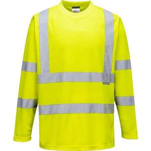 PORTWEST - S178YERM Camiseta amarilla de manga larga de alta visibilidad-EAN 5036108275076 ROPA DE TRABAJO DE LA HI-VIS - Product Image 1