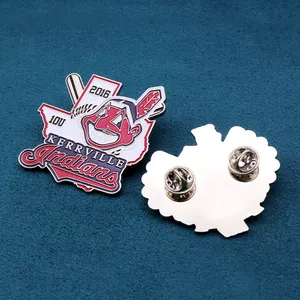 Özel yüksek kaliteli ofset spor Logo ticaret beyzbol takımları mineli yaka rozeti için Catcher