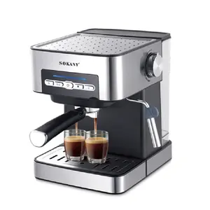Premium marka Sokany İtalyan 15bar yüksek kaliteli Espresso elektrikli ev kahve makinesi