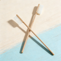 Brosse à dents plate jetable pour hôtel, prix bas, idéale pour les voyages, pratique, pré-encollée, en plastique, sans logo