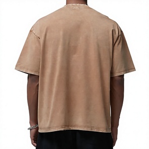 Men <b>Oversized</b> Plain Dyed Cotton <b>T</b>-<b>Shirt</b> O-<b>Neck</b> Short Sleeve Solid Color Casual Streetwear Fashion Tee - Product Image 2