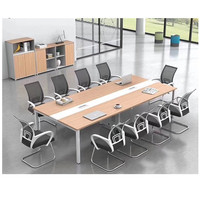 Meubles de salle de conférence de bureau modernes de haute qualité, table de conférence à pieds métalliques