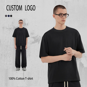 T-shirt en coton blanc de haute qualité, coupe oversize à épaules tombantes, personnalisable avec logo, pour homme - Product Image 2